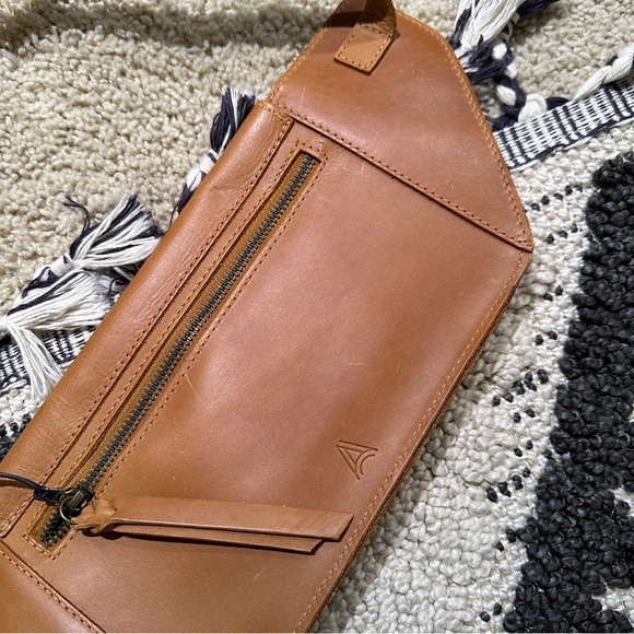 ABLE Delilah Leather Crossbody Bag in Cognac - Picture 5 of 7